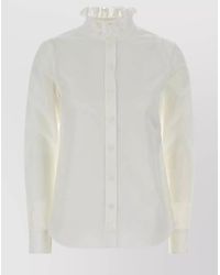 McQueen - Poplin Shirt With Ruffled Collar And Cuffed Sleeves - Lyst