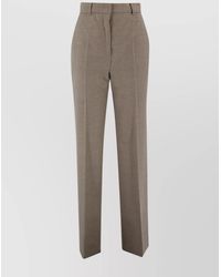 Max Mara - High-Rise Straight-Leg Wool Tailored Trousers - Lyst
