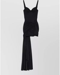 Balenciaga - Asymmetric Draped Sleeveless Fitted Bodice Dress Maxi - Lyst