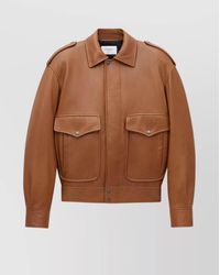 Saint Laurent - Lamb Leather Oversized Bomber Jacket - Lyst