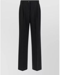 Dolce & Gabbana - Wool Blend Mid-Rise Pleated Flared Tailored Trousers - Lyst