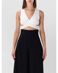 Alaïa - Alaïa Ribbed Wrap Top - Lyst