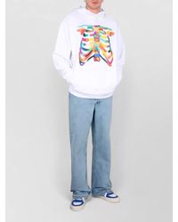 Marcelo Burlon - Graphic Hooded Sweatshirt Rib Cage Motif - Lyst