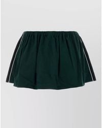 Miu Miu - Cotton Mini Skirt Contrast Side Panels - Lyst