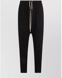 Rick Owens - Relaxed Fit Trousers With Drawstring And Drop-Crotch - Lyst