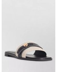 Tory Burch - Romy Leather Blend Slippers Contrast Strap - Lyst