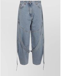The Attico - Straight Leg Trousers Contrast Stitching - Lyst