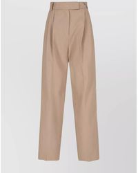 Frankie Shop - Straight Trousers With Back Pocket And Pleated Design - Lyst