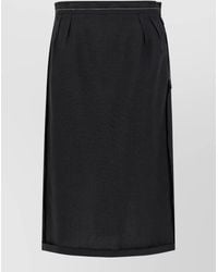 Maison Margiela - High Waist Knee Length Pleated Skirt - Lyst