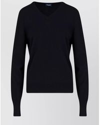 Drumohr - Ribbed V-Neck Knitwear With Long Sleeves - Lyst