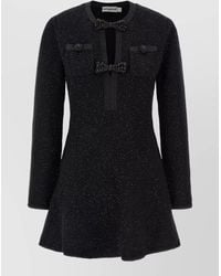 Self-Portrait - Sequin Knit Mini Dress Long Sleeves - Lyst