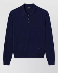 A.P.C. - Short-Sleeve Polo Shirt - Lyst