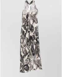 Alysi - Silk Dress Abstract Print Halter Neck - Lyst