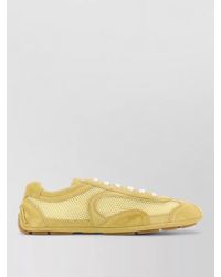 Prada - Suede And Mesh Low-Top Sneakers - Lyst