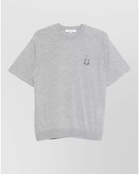 Maison Kitsuné - Wool Short-Sleeve Crew-Neck Sweater - Lyst