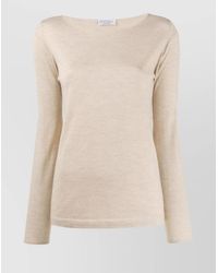 Brunello Cucinelli - Cashmere Silk Mélange Boat Neck Slim-Fit Long-Sleeve Knitted Top - Lyst