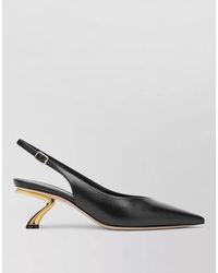 Ferragamo - Pumps Curved Heel Leather Upper Pointed Toe - Lyst
