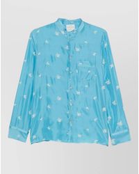forte_forte - Silk Shirt Floral Embroidery Long Sleeves Pocket - Lyst