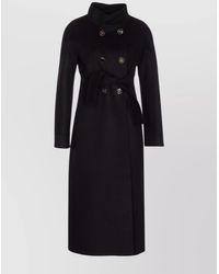 Valentino Garavani - Waist Belted Double-Breasted Long Coat - Lyst