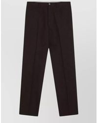 Prada - Virgin Wool Mid-Rise Straight-Leg Trousers - Lyst