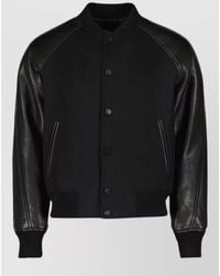 Givenchy - Leather Panelled Wool Bomber Jacket - Lyst