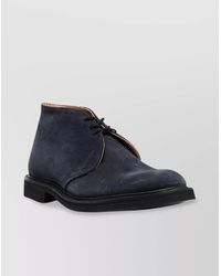 Tricker's - Lace-Up Suede Round Toe Ankle Boots - Lyst
