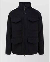 Aspesi - Adjustable Waist Wool Coat And Pockets - Lyst