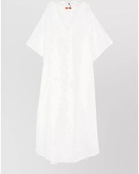 Ermanno Scervino - Long Kaftan Dress V Neckline Loose Fit - Lyst