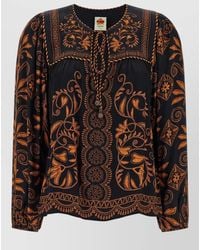 FARM Rio - Cornely Ainika Blouse Floral Embroidery Sleeves - Lyst
