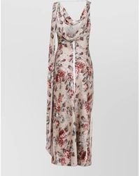 Acne Studios - Floral-Print Sleeveless Draped Maxi Dress - Lyst