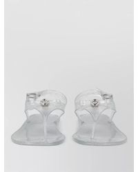 Michael Kors - Logo Monogram Flat Sole Open Toe Sandal - Lyst