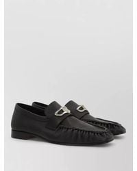 Christian Louboutin - Leather Loafers Round Toe Buckle Detail - Lyst