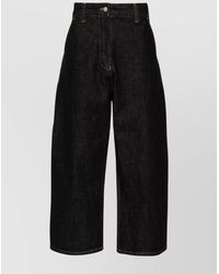 Studio Nicholson - Wide Leg Cropped Denim Jeans - Lyst