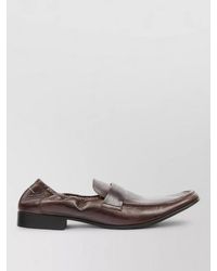 MM6 by Maison Margiela - Leather Penny Strap Loafer Round Toe - Lyst