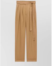 Saint Laurent - Cotton High-Rise Wide-Leg Trousers - Lyst