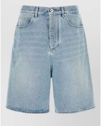 Bottega Veneta - Denim Bermuda Shorts Belt Loops Contrast Stitching - Lyst