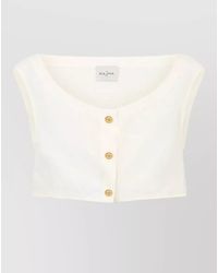 LeKasha - Cotton Short-Sleeve Short Blouse - Lyst
