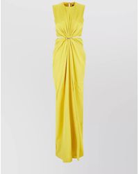 Max Mara - Satin Dress Long Ruched Detail - Lyst