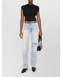 Haikure - Denim Distressed Straight-Leg Jeans - Lyst