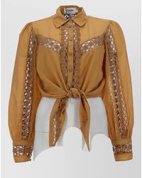 Charo Ruiz - Devi Lace Cropped Shirt Tie Front - Lyst