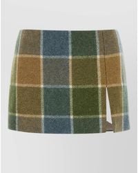 Miu Miu - Embroidered Virgin Wool Mini Skirt - Lyst