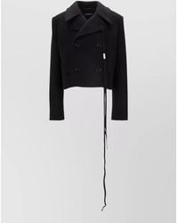Ann Demeulemeester - Wool Double-Breasted Cropped Jacket - Lyst