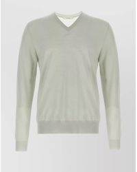The Row - 'Dimarco' V-Neck Ribbed Sweater With Long Sleeves - Lyst
