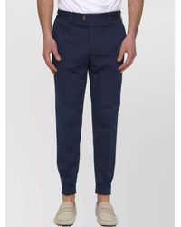 PT Torino - Cotton And Linen Regular-Fit Ankle-Cropped Trousers - Lyst