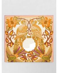 Ferragamo - Silk Square Foulard Parrots Gancini Motif - Lyst