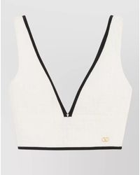 Valentino - Cotton Tank Top Contrast Trim Neckline - Lyst