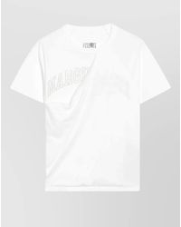 MM6 by Maison Margiela - Crew Neck Plain Regular Fit Short Sleeve Top - Lyst