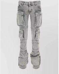 The Attico - Denim Low-Rise Straight-Leg Cargo Jeans - Lyst