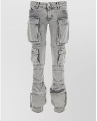 The Attico - Denim Low-Rise Straight-Leg Cargo Jeans - Lyst