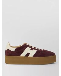 Hogan - Cool Suede Sneakers Platform Sole Leather Detail - Lyst